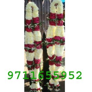 Simple red n white flower jaimala garland Varmala for Marriage, white and red roses jaimala for wedding or wedding anniversary
