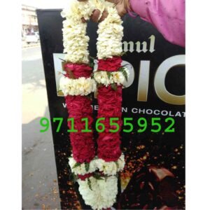 Red And White flower Jaimala Garland