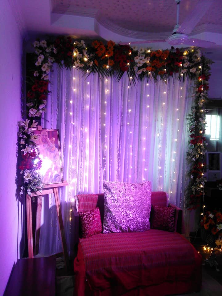 guruji flower decoration for satsang decoration gurji maharaj decoration guruji stage decoration for satsang guruji satsang flower decoration at home in Gurgaon Delhi NCR 111