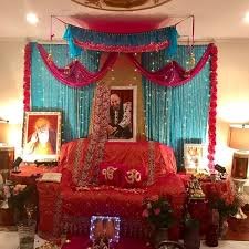guruji flower decoration for satsang decoration gurji maharaj decoration guruji stage decoration for satsang guruji satsang flower decoration at home in Gurgaon Delhi NCR 64