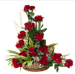 Red Roses one side arrangement