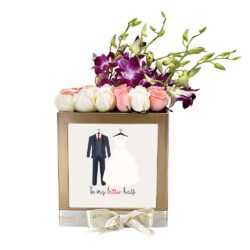 rose n orchid Customized flowers in box