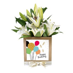 lily birthday flowers box