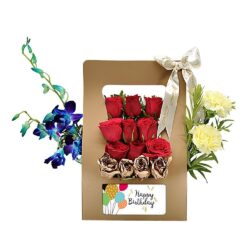 happy birthday customized flower gift box