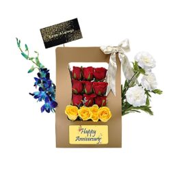 happy anniversary flower box