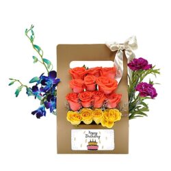 Happy Birthday customizable flower box