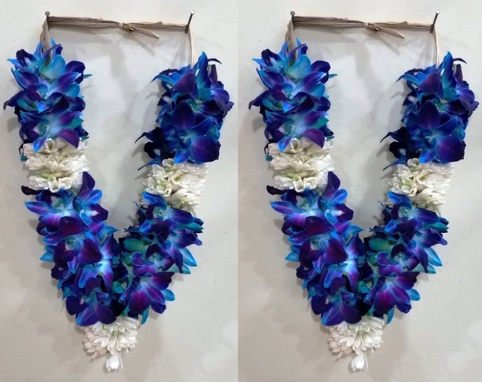 Orchid Blue Flower Garland Flower N Petals