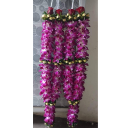 purple orchid garland jaimla varmala for marriage , wedding orchid mala haar