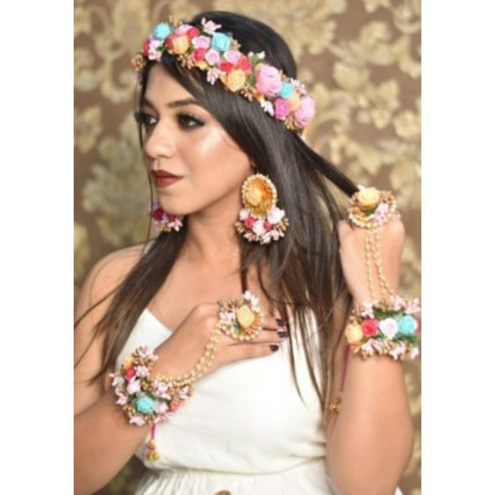 Flower Jewellery for Haldi Ceremony Flower N Petals