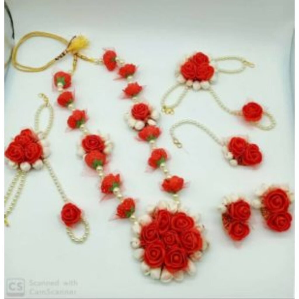 red rose flower jewellery for bridal Flower N Petals