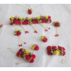Red and Yellow Flower jewellery for bride