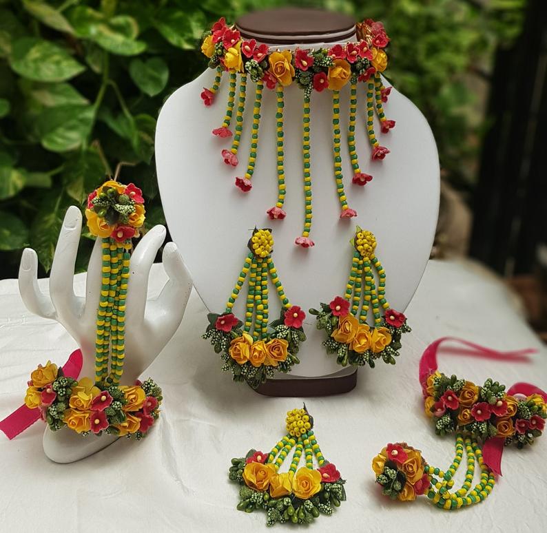 Multicolour Artificial Flower Jewellery
