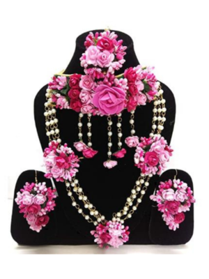 Pink Flower Necklace Set 01
