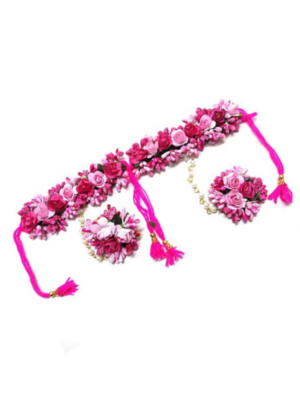 Pink Flower Necklace Set 02