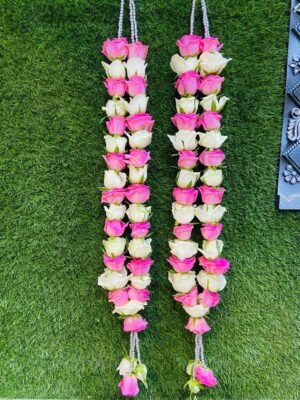 Pink White Rose Varmala