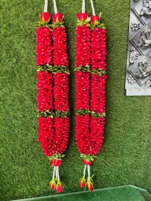 Rose Petals Varmala or Jaimala with Green leaf