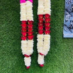 White and red rose jaimala
